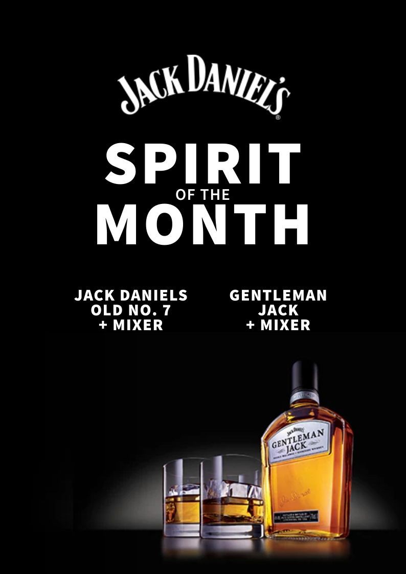 A poster for jack daniel 's spirit of the month