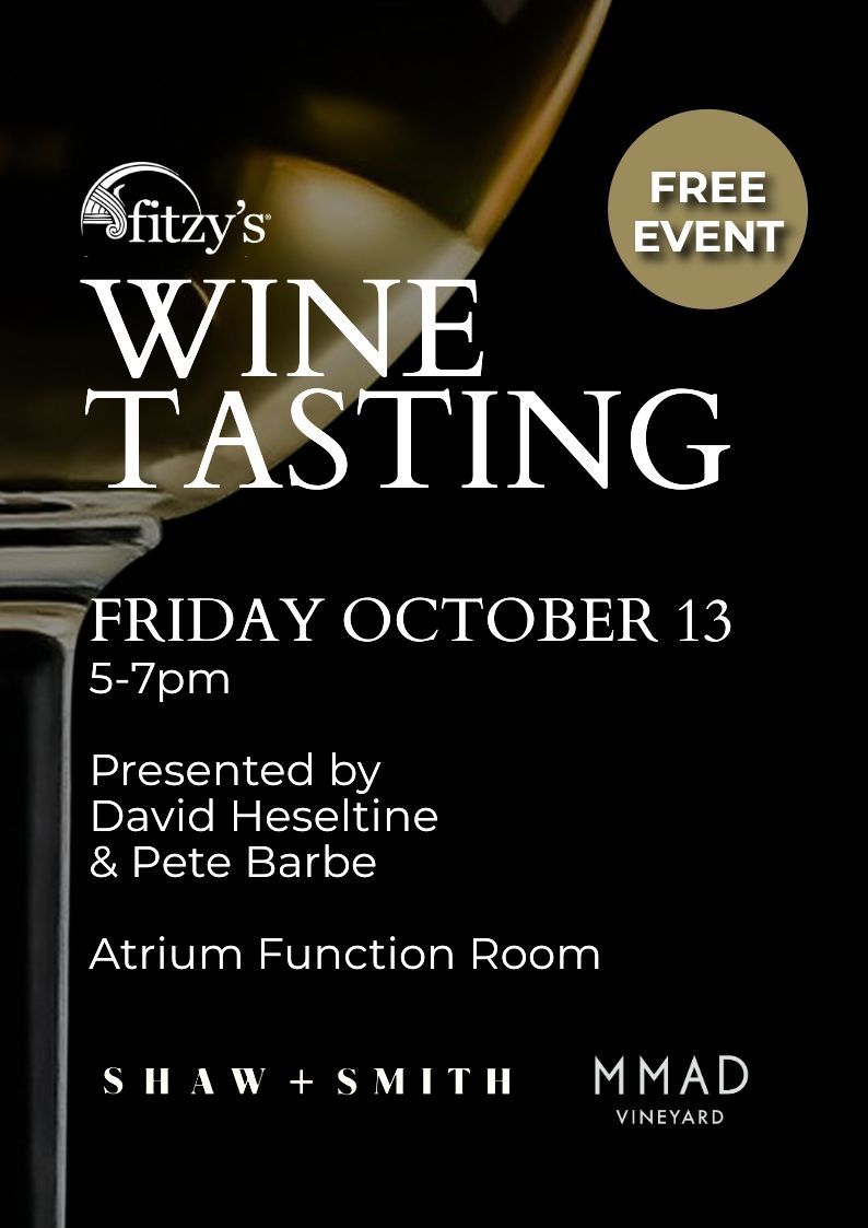 A poster for a wine tasting on friday october 13