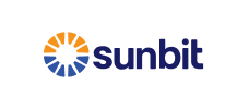 Sunbit logo with blue and orange sunburst icon and blue text on a white background | Orem's Garage