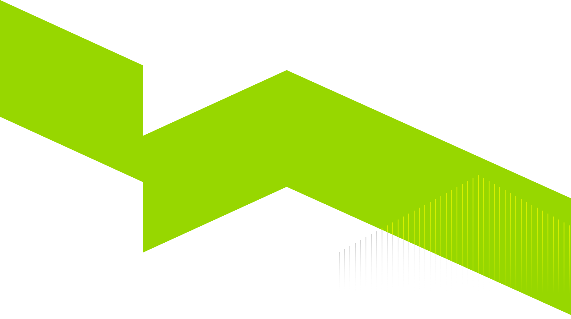 Bright lime-green zigzag arrow on a white background | Orem's Garage