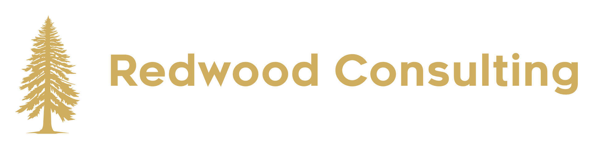 Redwood Consulting logo with a gold tree icon and text on a light background