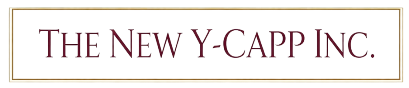 The New Y-Capp Inc. in a light brown rectangle.