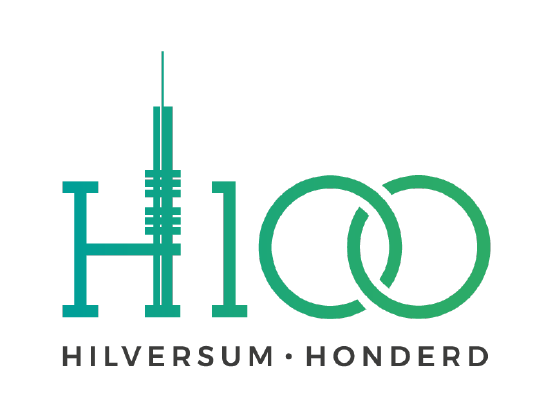 Logo voor Hilversum HONDERT, met 
