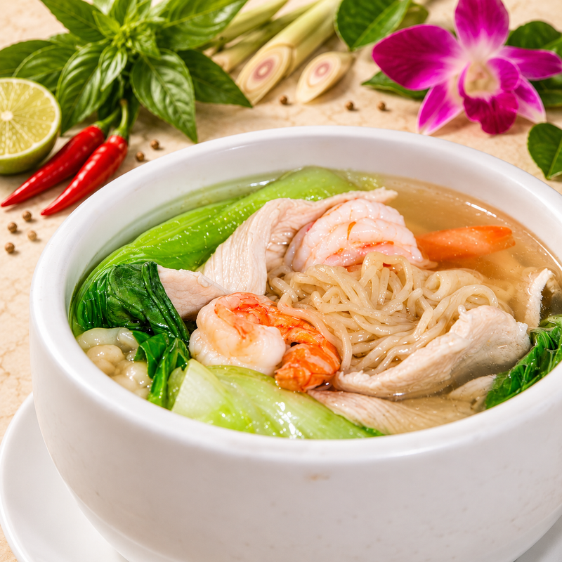 Wonton egg noodle soup