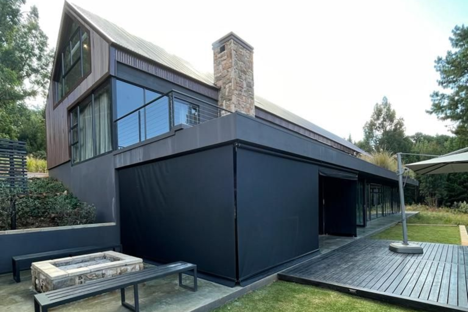 Outdoor blinds installed by SunShade in Pretoria.