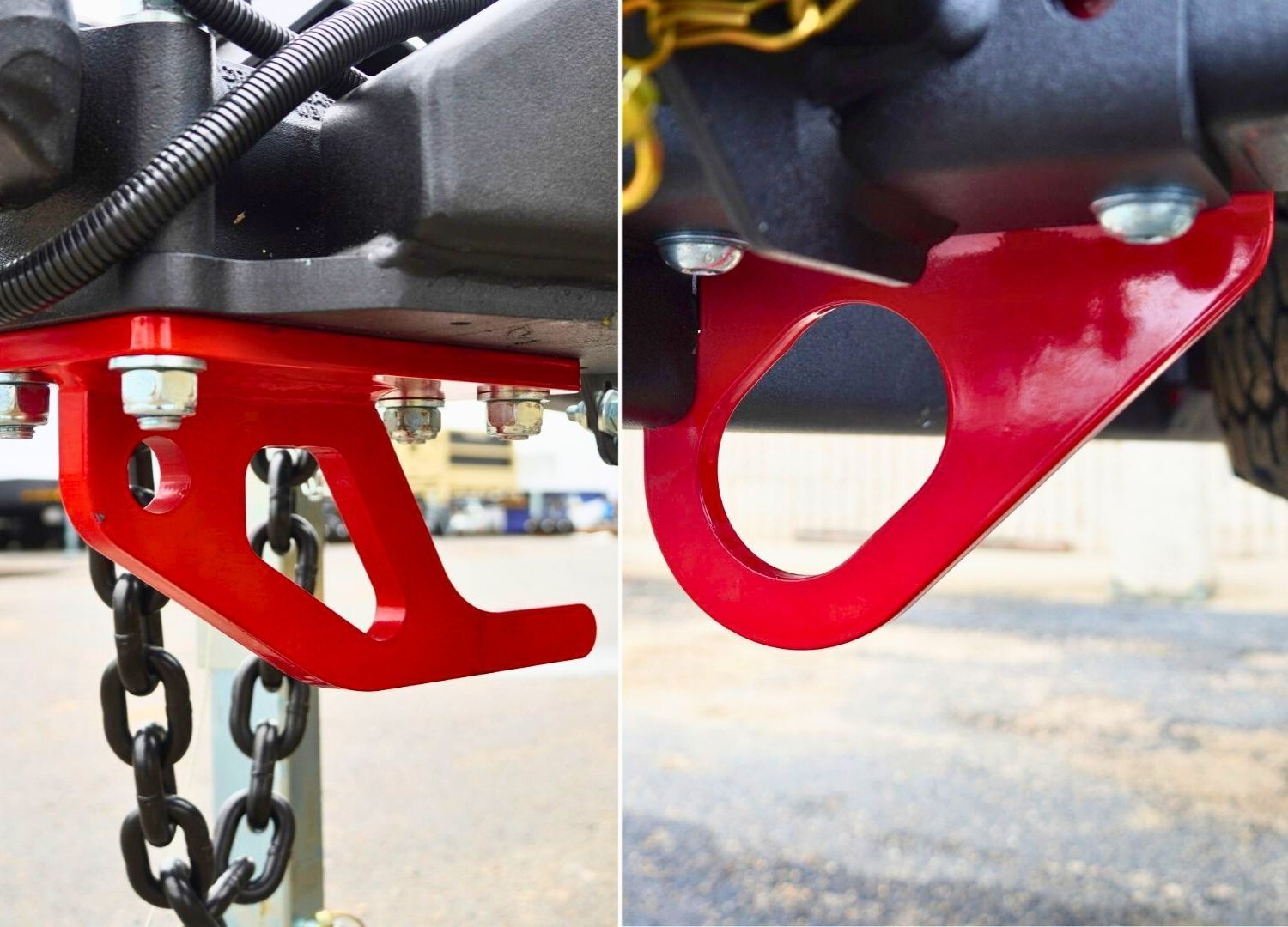 front and rear recovery points on the ox trailers service trailer.