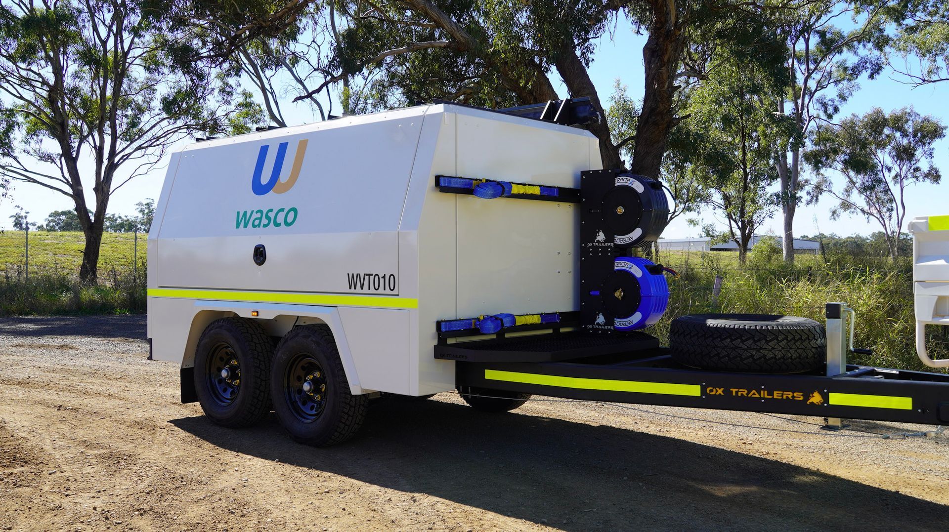 Heavy duty ox trailers workspace trailer with storage for oil, fuel, and gas, australian made for mine sites.