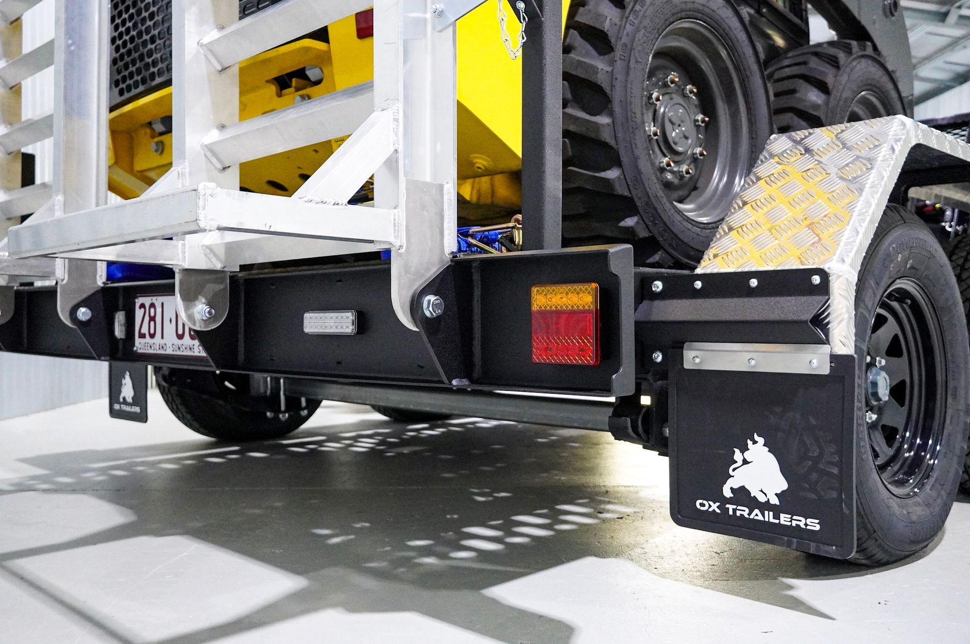 The steel real taillight channel of a3.5t plant trailer by ox trailers. 