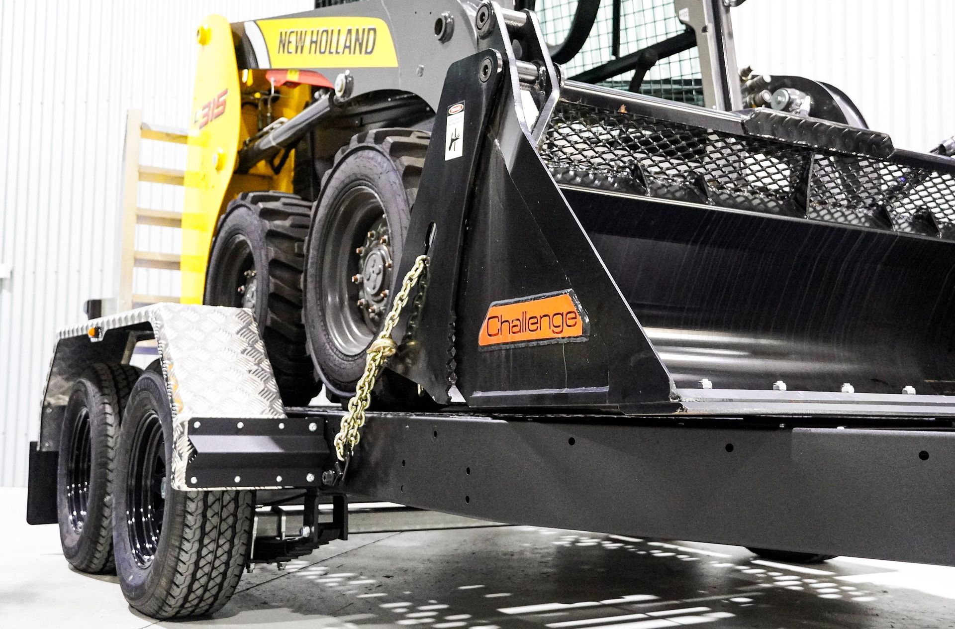 ox trailers 3.5t plant trailer carrying skidsteer