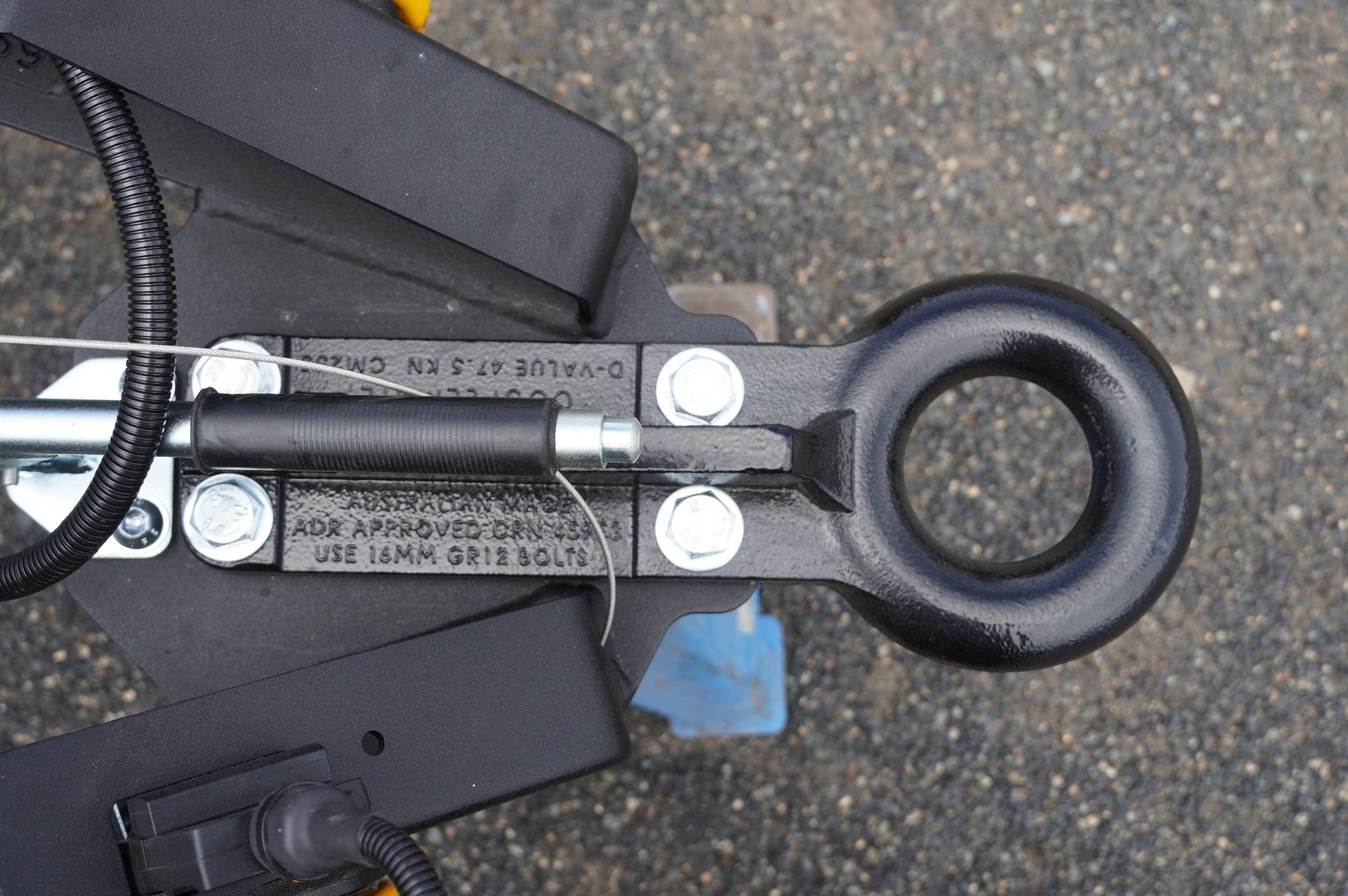 heavy duty ox trailers drawbar with 75mm pintle hitch installed for reliable towing