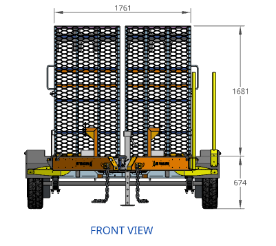 the width of the box trailer