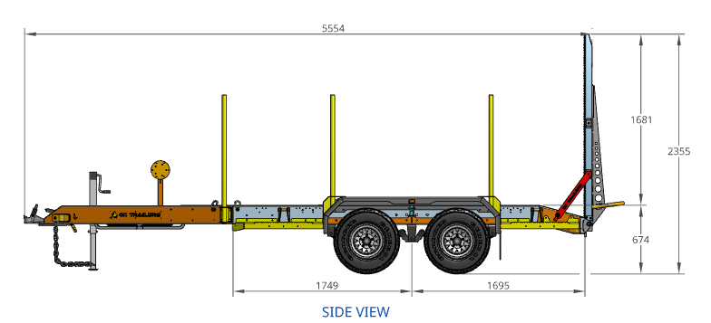 the length of the box trailer