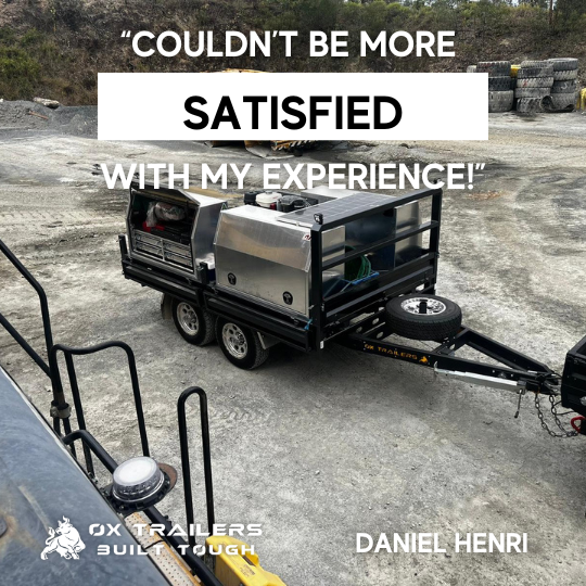 3.5t mobile boilermaker's trailer with toolboxes by ox trailers on mine site with Daniel Henri