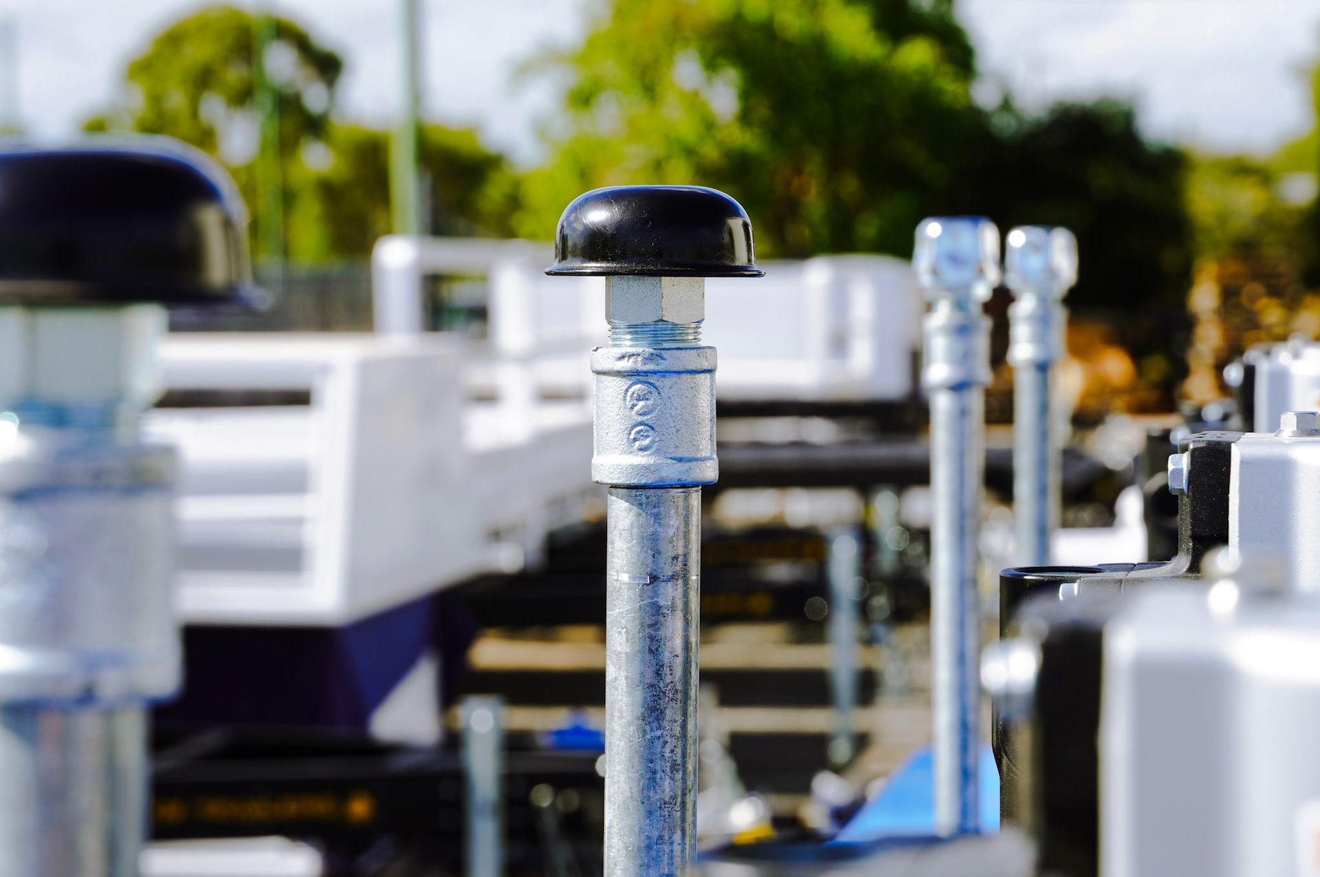 one of three breather points on the australina made, ox trailer lube station. Self-bunded lube station
