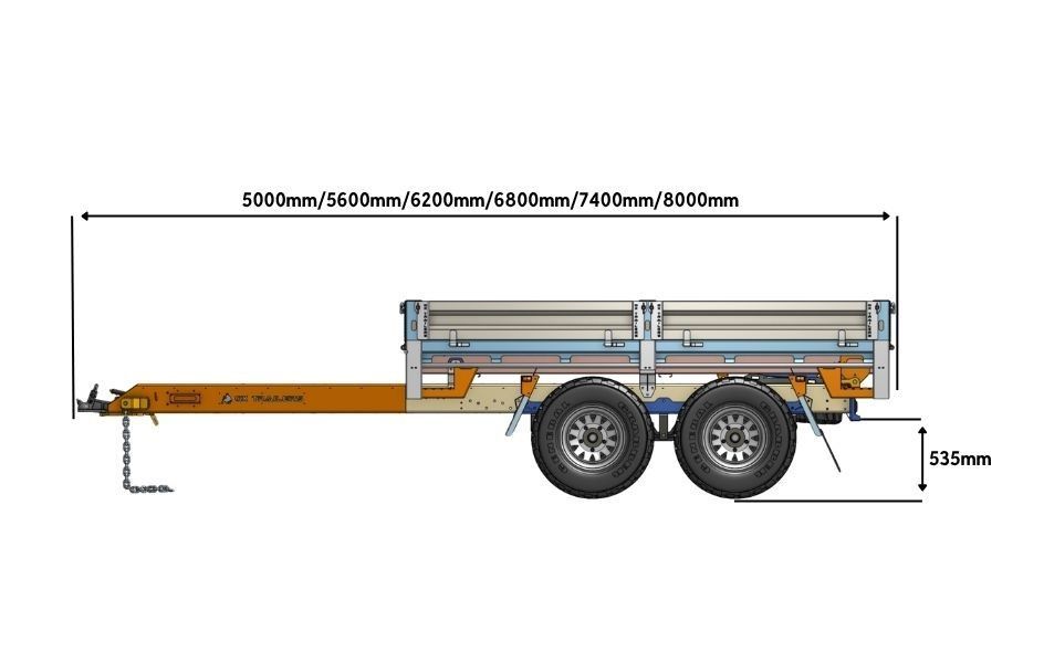 the length and height of an ox pro series flat top trailer