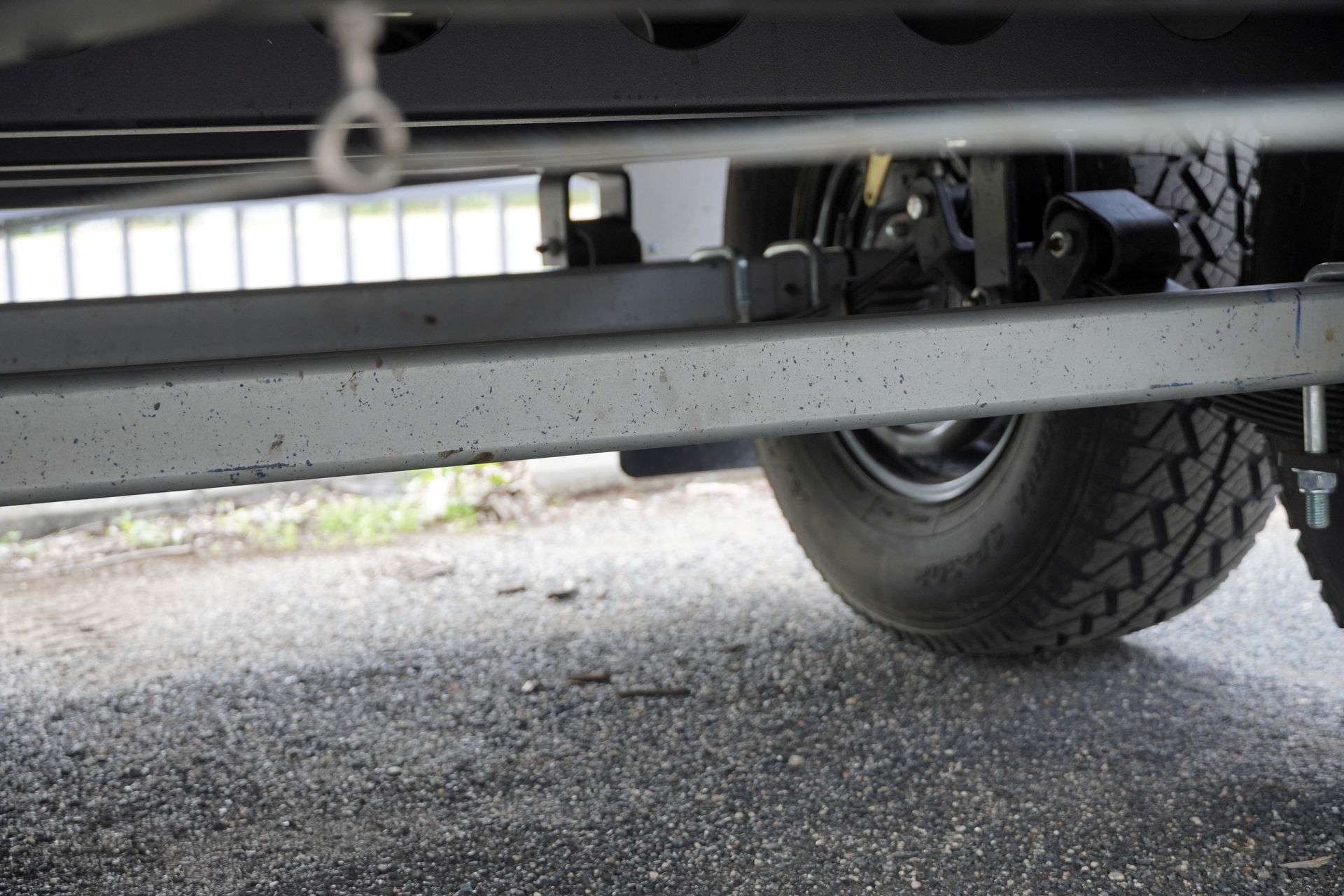 65mm Square Steel Axles of an ox tipper trailer.
