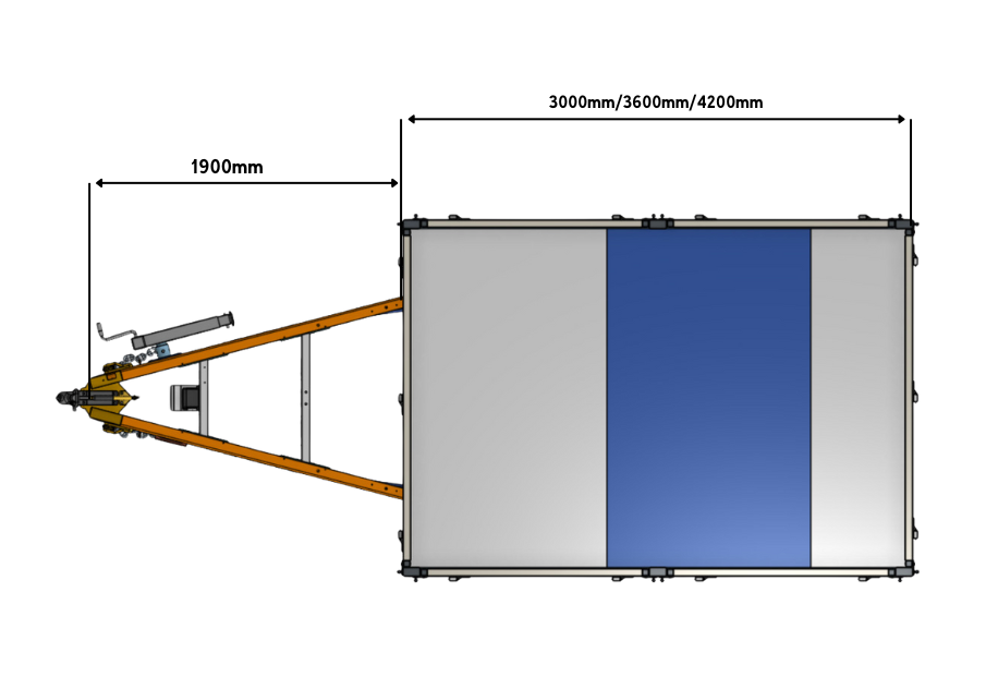 the possible tray lengths of an ox tipper trailer