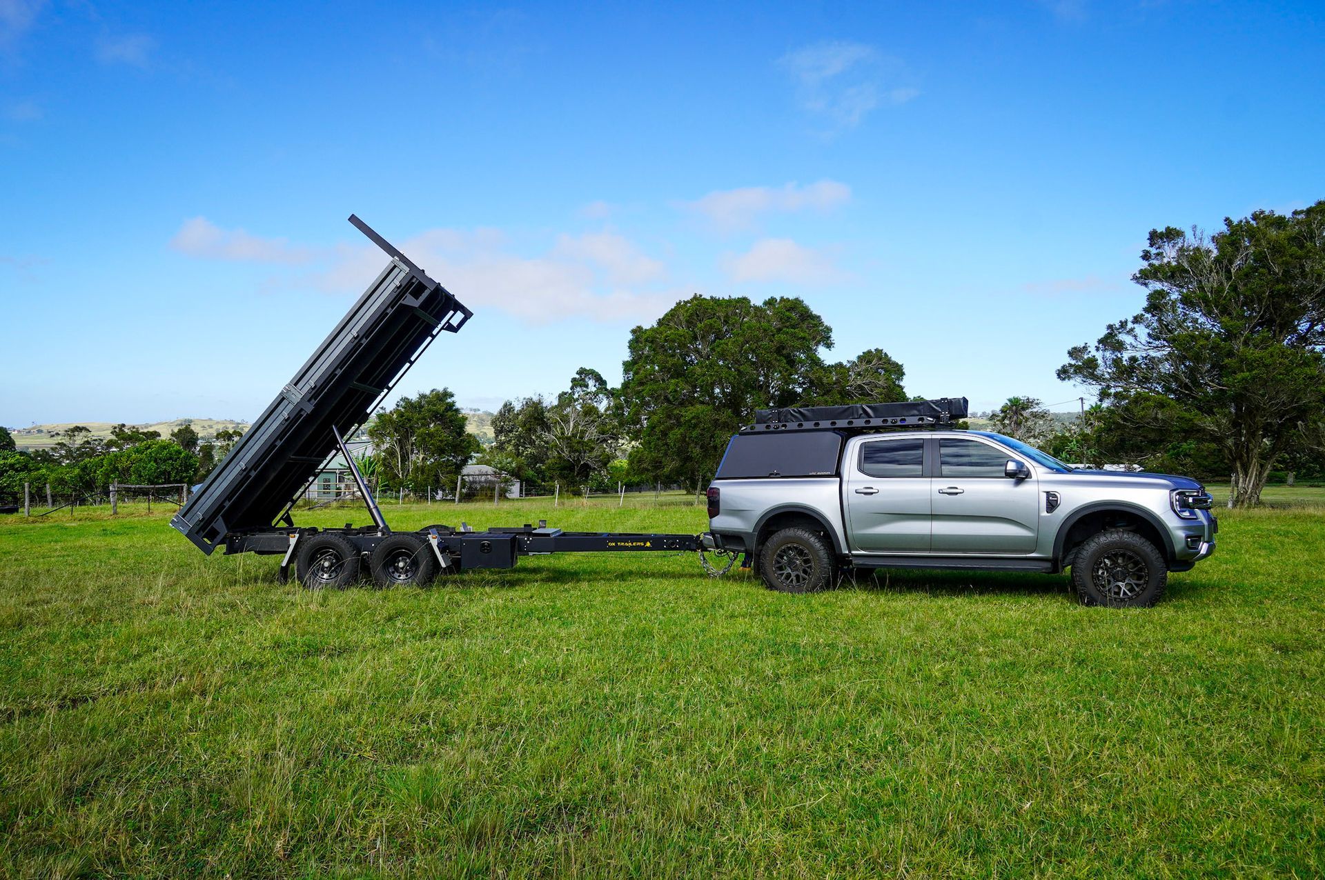 Tipper trailer in feild