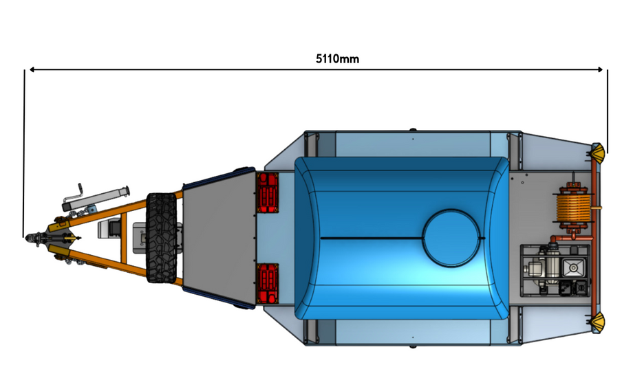 the length of the ox water trailer