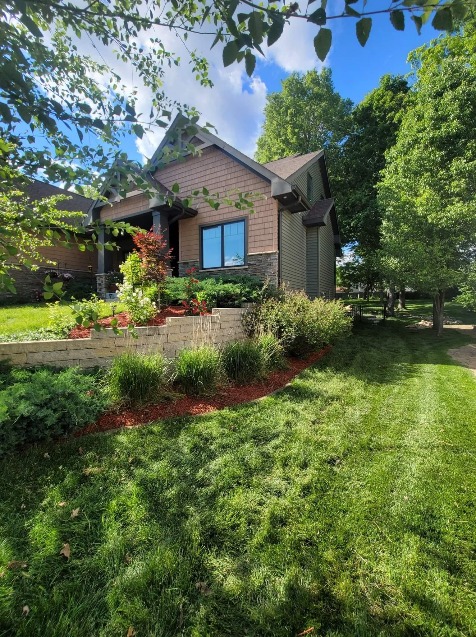 Home Front Yard Landscape – Huxley, IA – Pitts Lawn & Tree