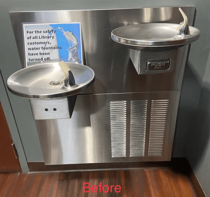 Hand water station before — Lancaster, OH — Pipeworks