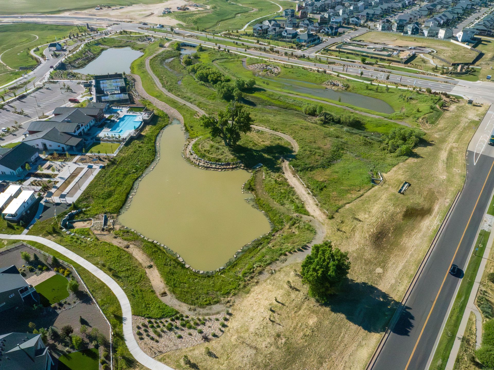 Drone image of pond