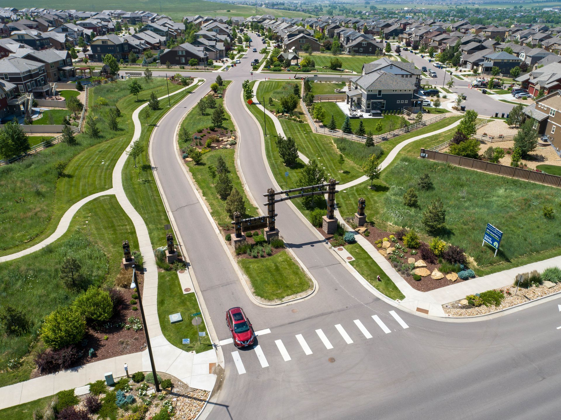 Drone image of master planned community