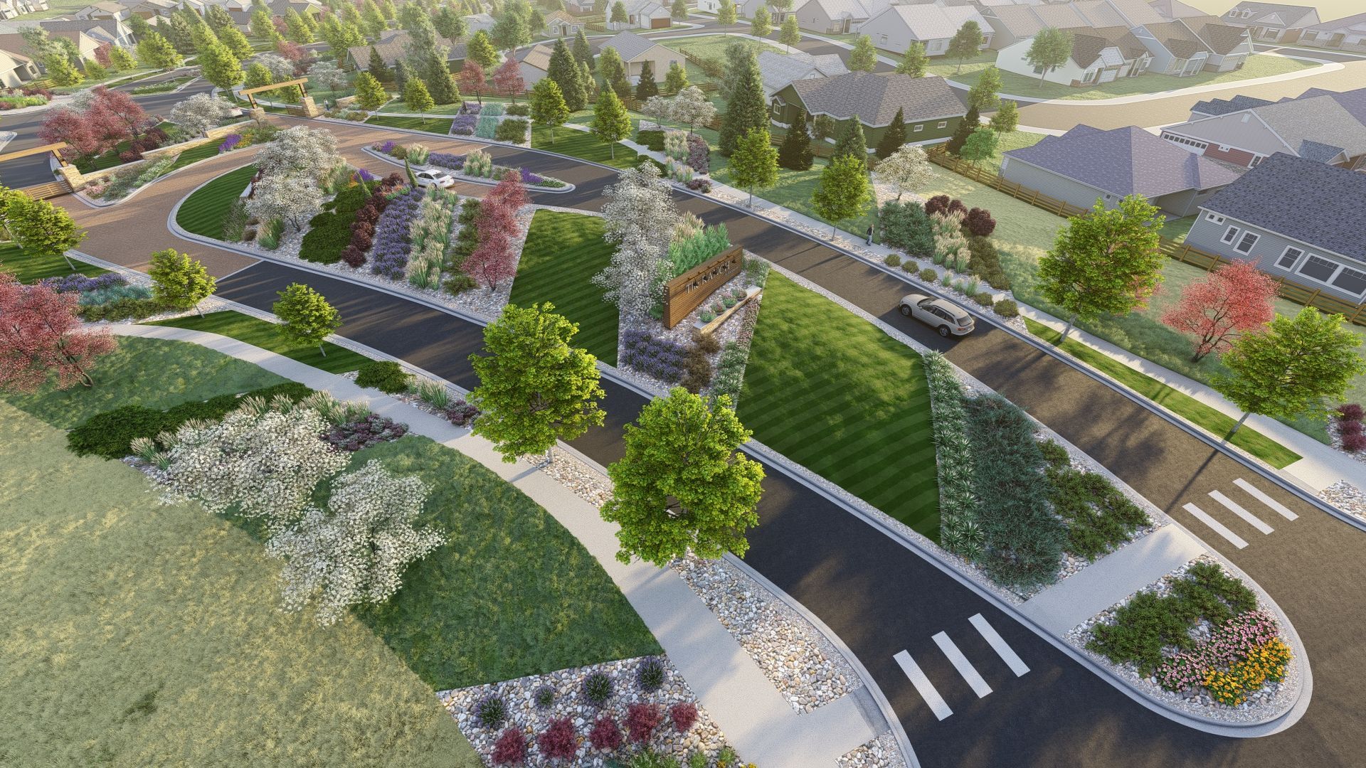 Aerial rendering of master planned community