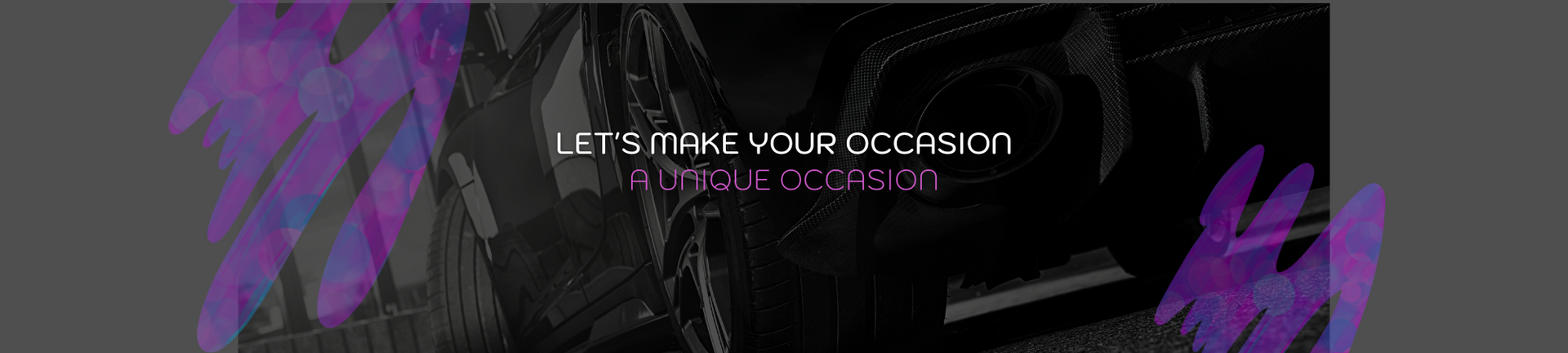 Abstract black-and-purple gaming banner with centered white title text and diagonal geometric accents