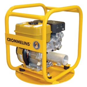 A yellow machine that says crommelins on it