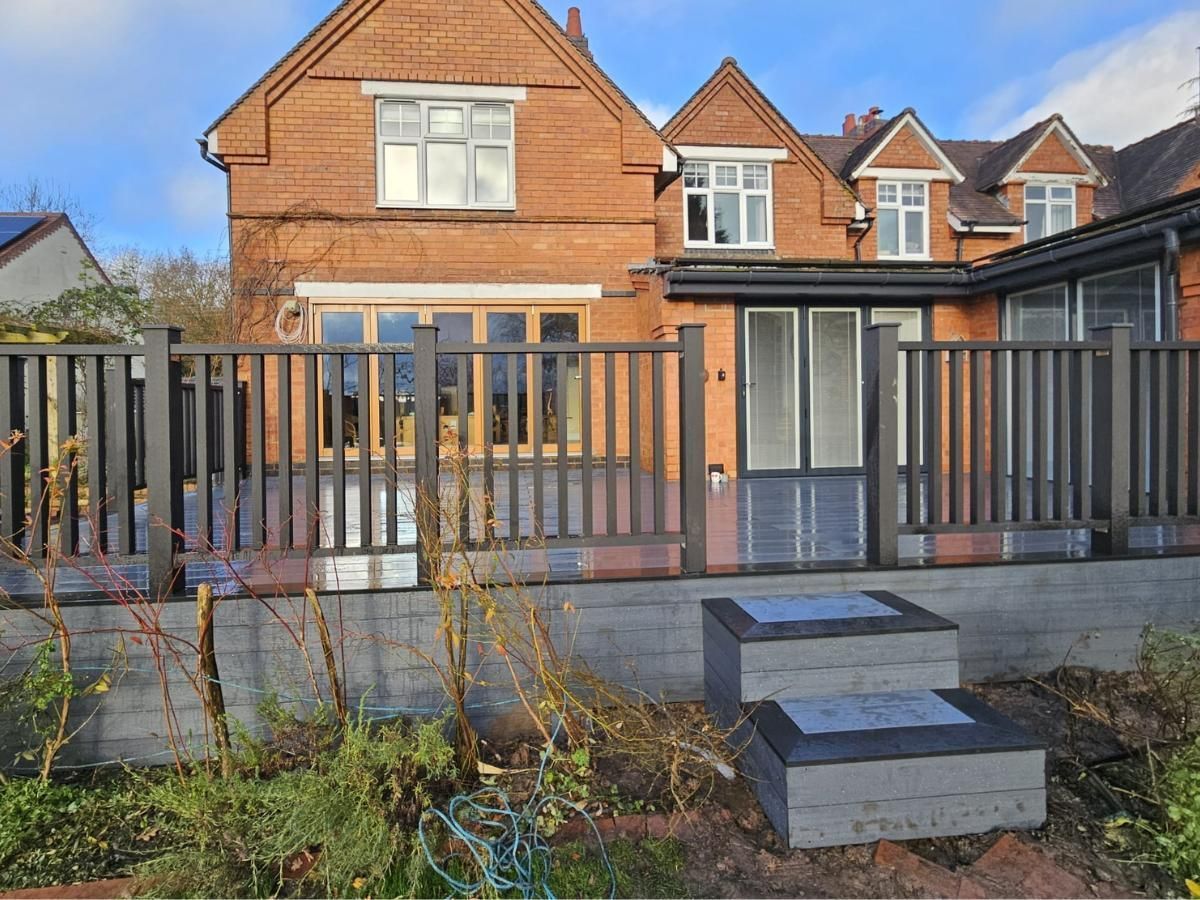 Zest Decking Matlock - composite decking installation with steps and balustrades