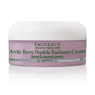 Eminence Organic Skin Care Arctic Berry Peptide Radiance Cream jar with white lid and lavender label