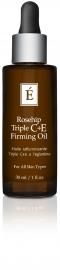 Brown dropper bottle of “Rosehip Triple C+E Firming Oil” on a white background