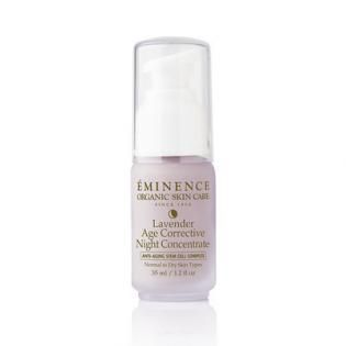 Eminence Organic Skin Care Lavender Age Corrective Night Concentrate bottle on white background