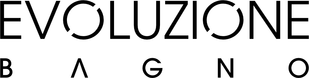 Logo testuale con la scritta “EVOLUZIONE B A G N O” in nero su sfondo bianco