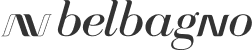 Logo Belbagno in testo nero corsivo, con un’icona “B” stilizzata su sfondo bianco
