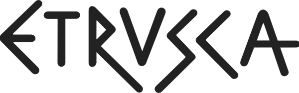 Marchio tipografico stilizzato nero con la scritta “TRVSA” su sfondo bianco