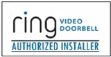 A ring video doorbell authorized installer logo on a white background.