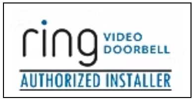 A ring video doorbell authorized installer logo on a white background.