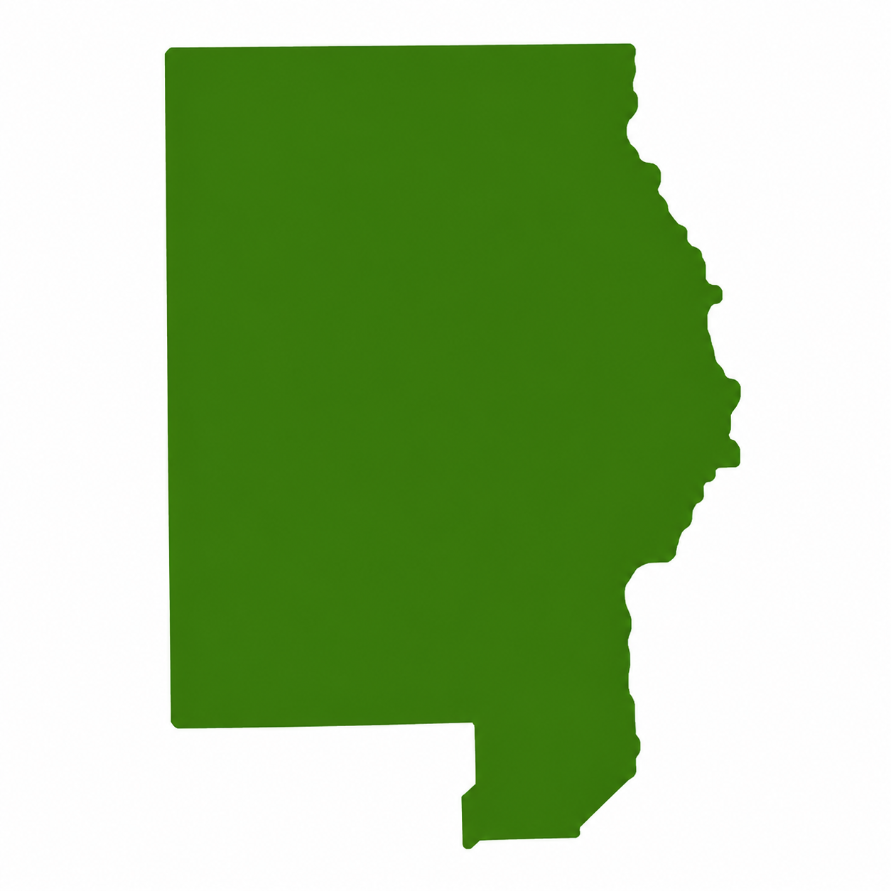 Green Nevada state outline logo with a white cutout silhouette