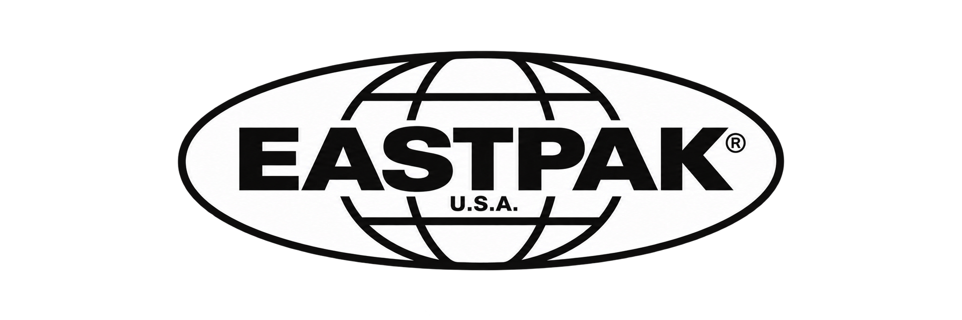 Logo Eastpak nera all’interno di un ovale con “U.S.A.” sotto