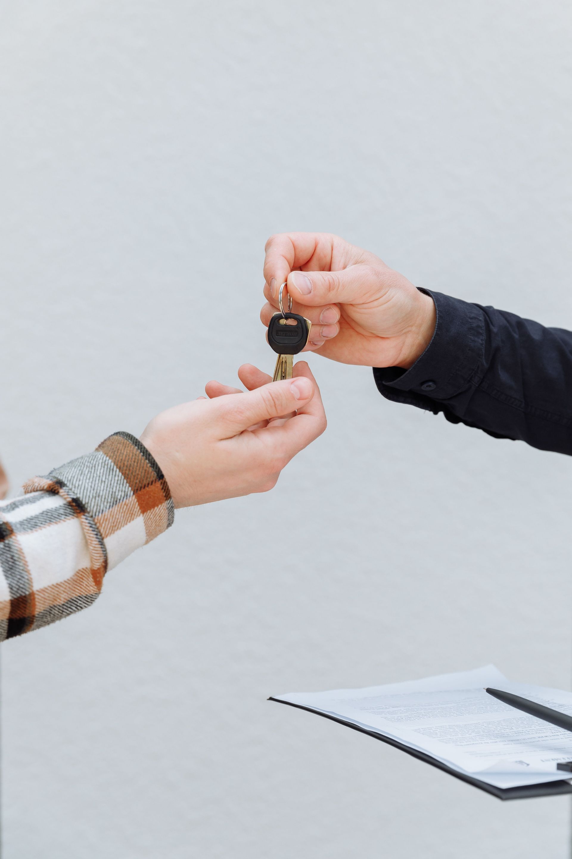 Handing over a set of car keys