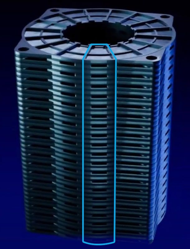 Backflushing one segment of the mesh stack