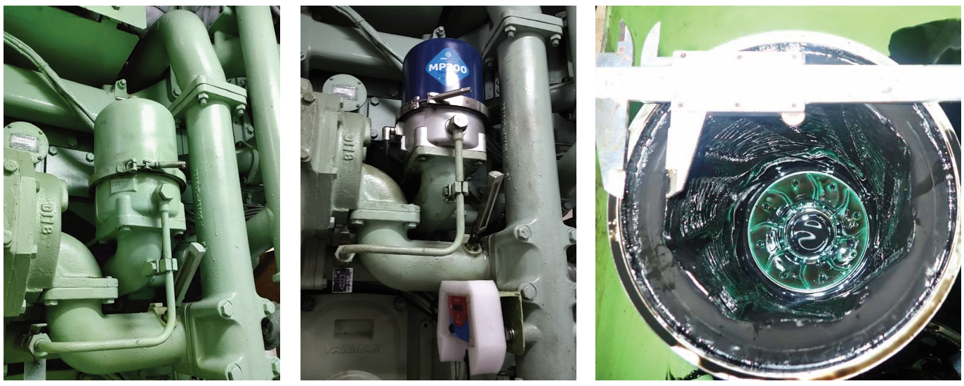 Before and after of MP200 installation with sludge results Before and after of MP200 installation with sludge results