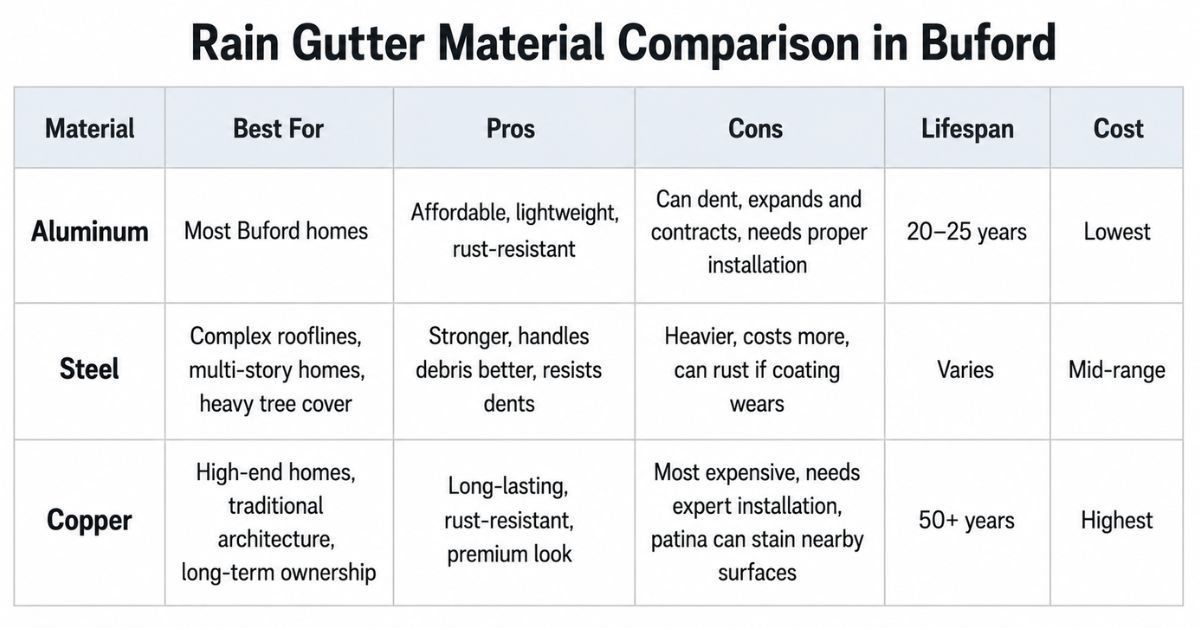 Comparison table