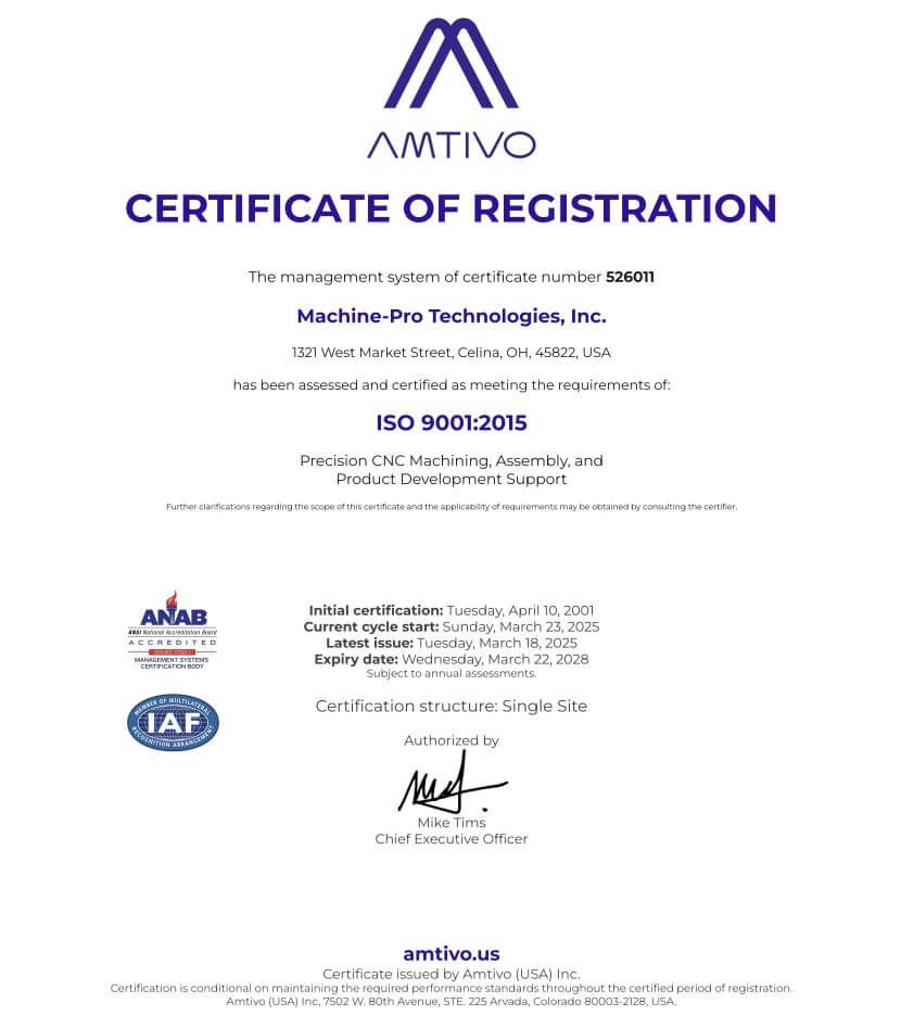 ISO 9001 Certified CNC
