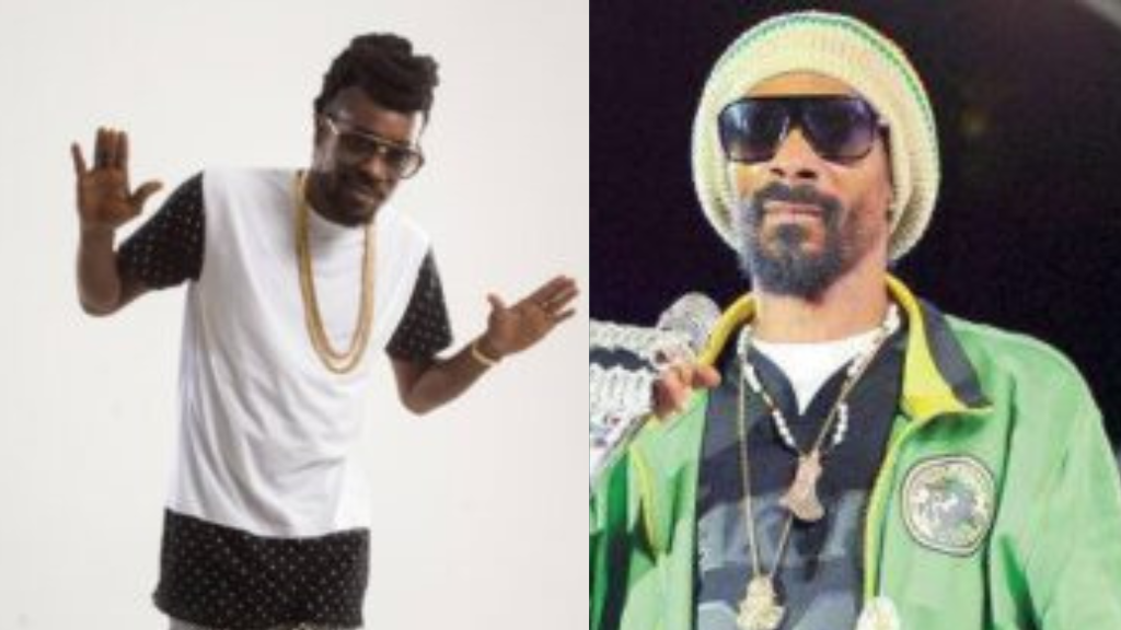 Two men posing: one in a white shirt with gold chains, the other in a green jacket, beanie, and sunglasses.