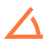Un triangle orange sur fond blanc.