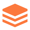 Une pile de carrés orange et blancs sur fond blanc.