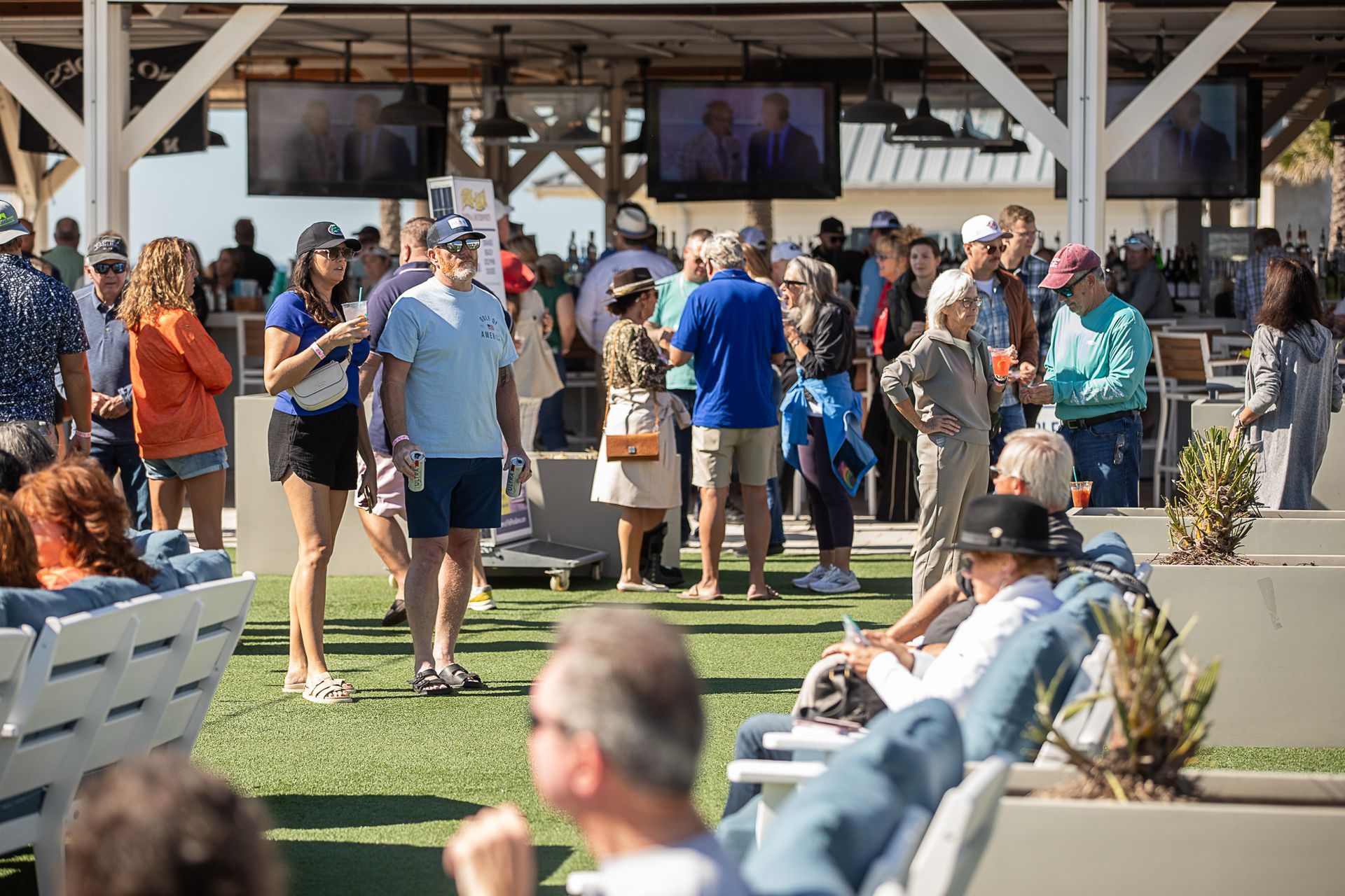 Gumbo Fest crowd on a beautiful sunny day on the Coastal Orange Beach green space